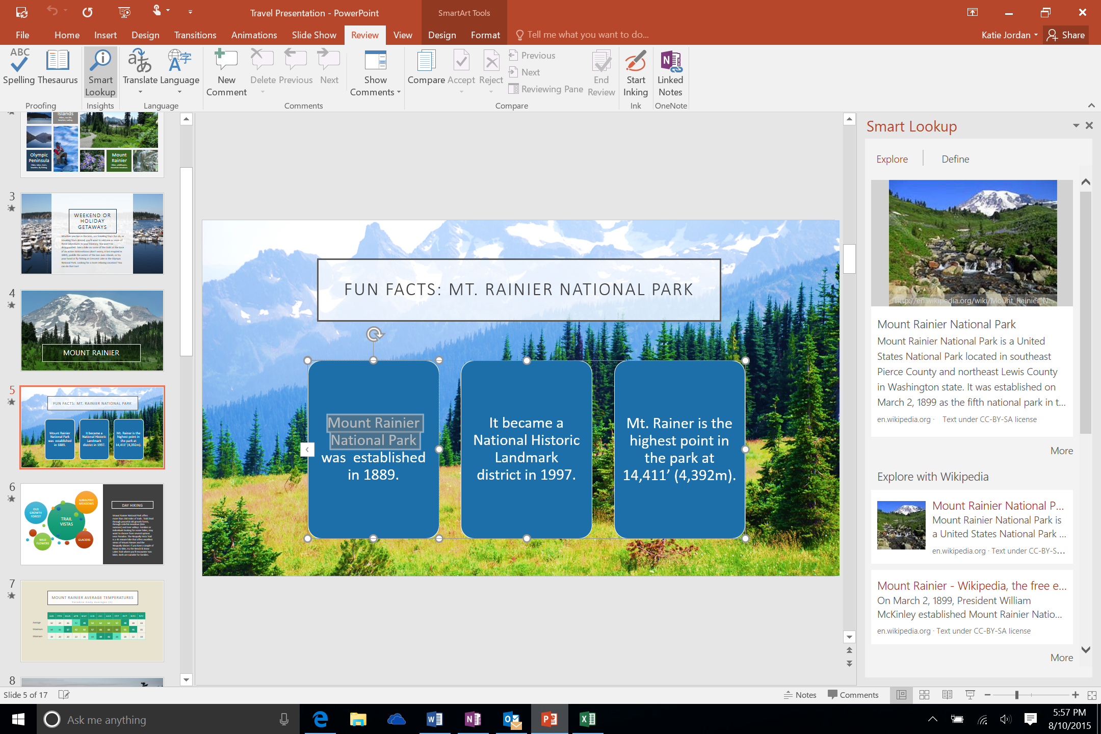 Smart Lookup in PowerPoint 2016