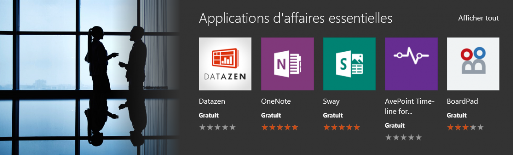 Les applications essentielles pour les professionnels peuvent être facilement trouvées dans le Windows Store for Business.