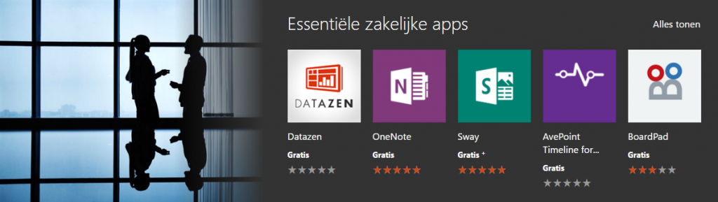 Essentiële, zakelijke apps vind je eenvoudig in de Windows Store for Business. 