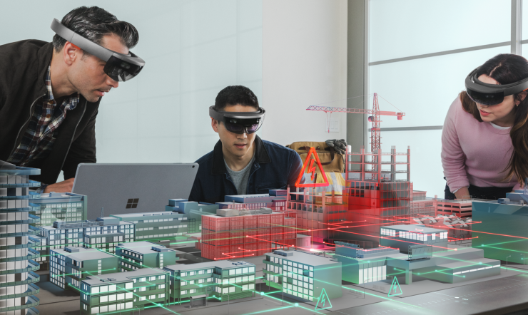 Microsoft HoloLens under arbete med stadsbyggnad