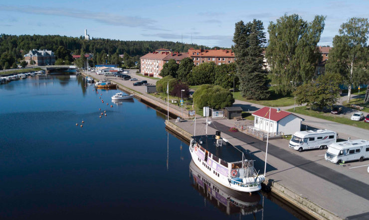 Ein Boot in Söderhamn
