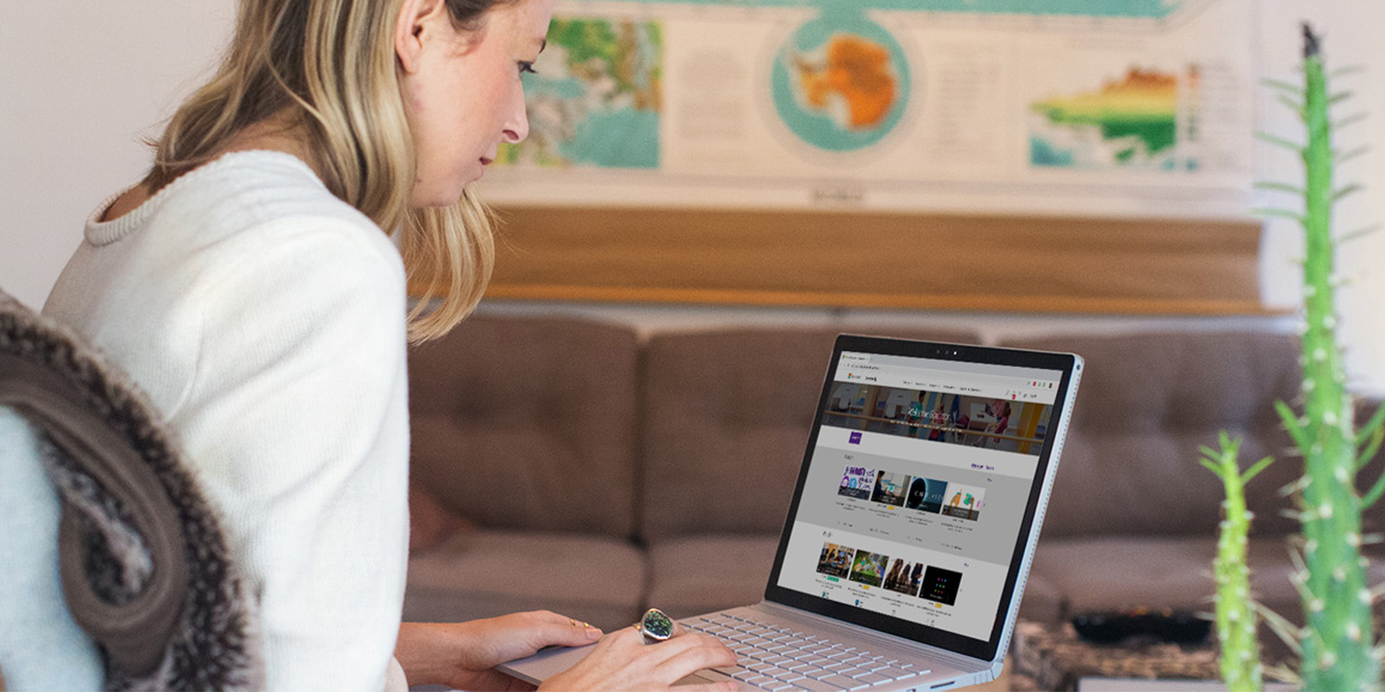 a woman using a laptop