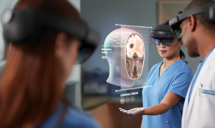 Healthcare professionals using HoloLens