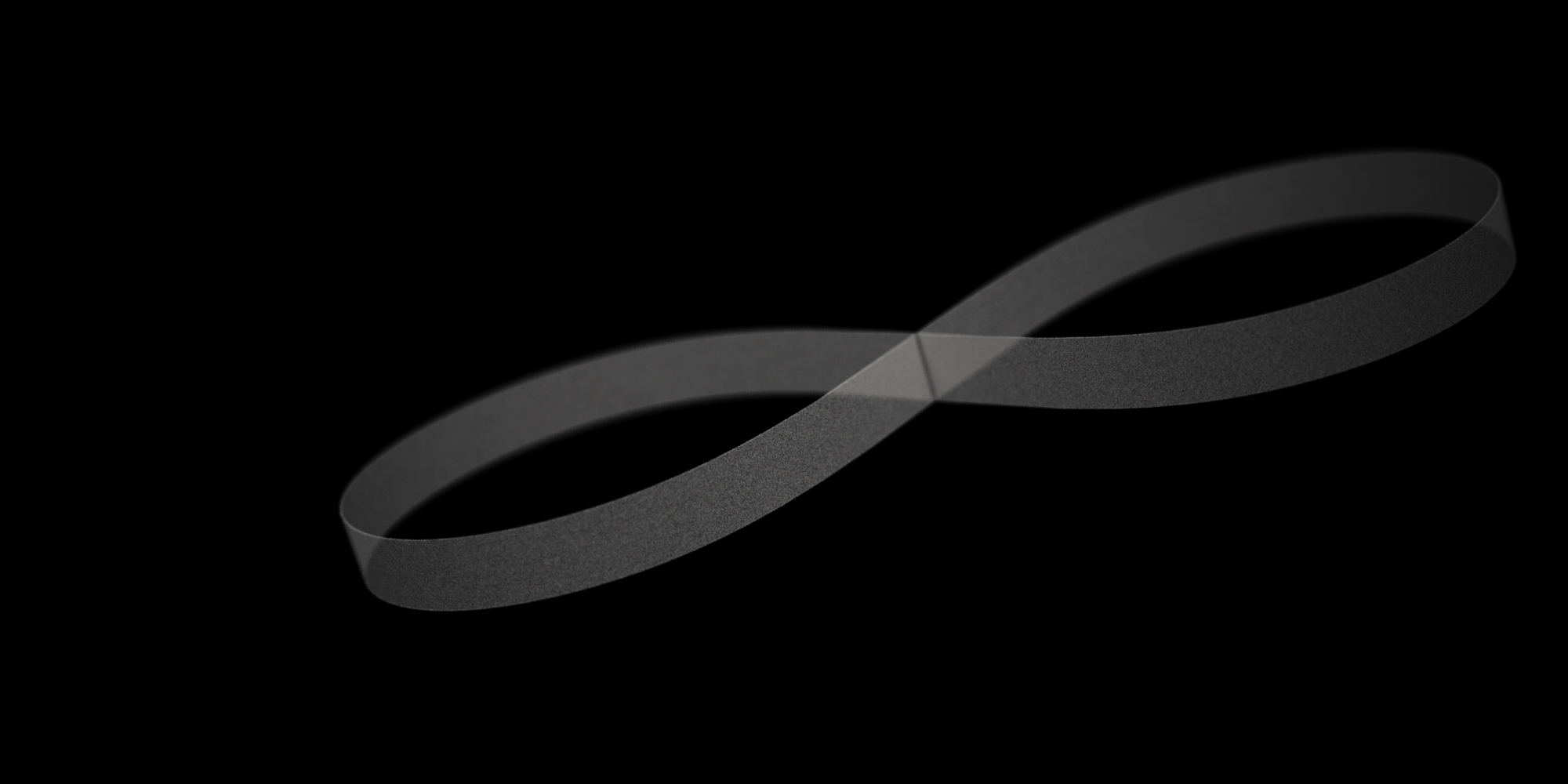 Ciclo infinito branco sobre um fundo preto, que representa o fluxo contínuo de dados numa organização transformada digitalmente