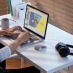 a person sitting at a desk