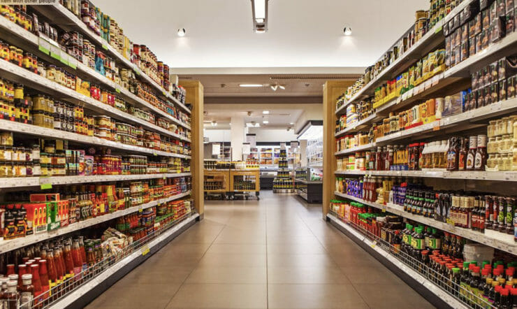 a store shelf filled with books