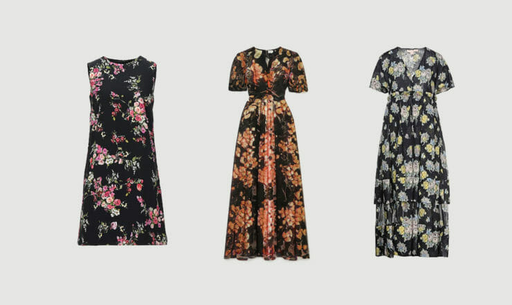 Three floral dresses