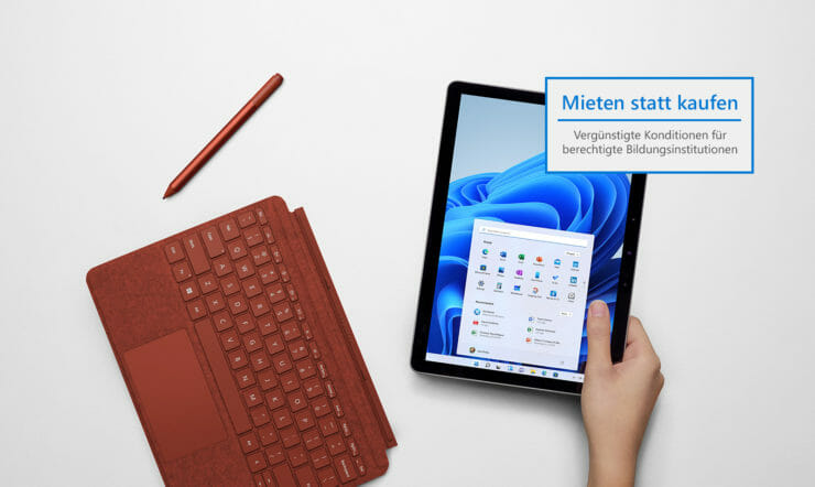 Surface Go 3 with CTA: Mieten statt kaufen