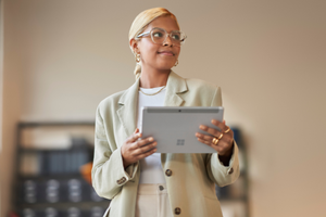 Woman with Surface tablet