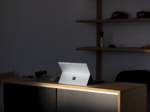 Surface Pro X on desk