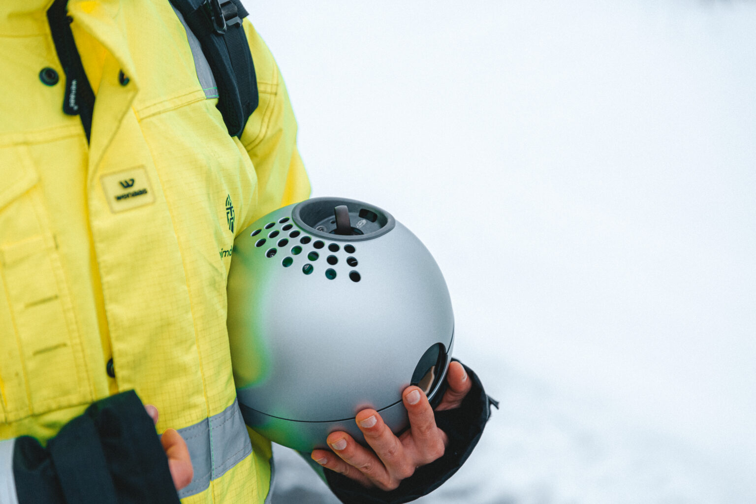 Heimdall Power's "Magic Ball" - an advanced IoT sensor placed directly on the power line by autonomous drones.