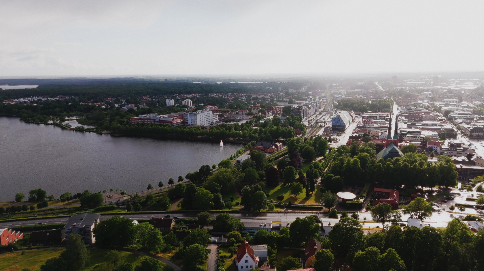 Vaxjö seen from slightly above