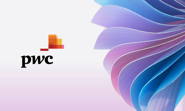 Buntes Banner mit pwc Logo