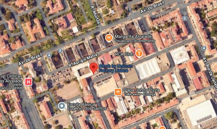 Mapa do espaço em Alvalade - Captura de Ecrã Satélite