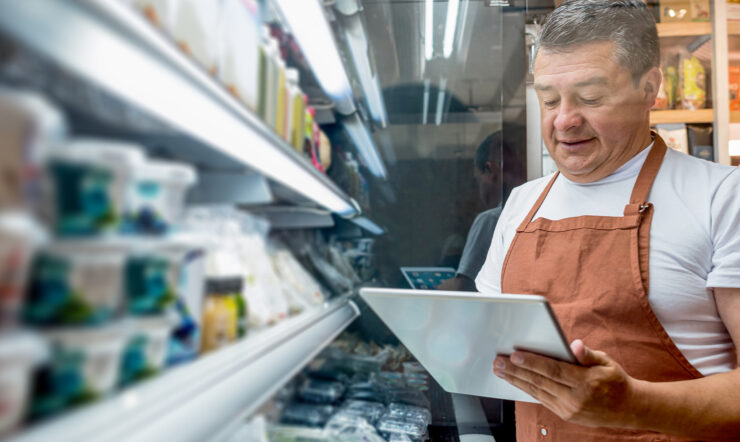 Retail working in a grocery store
